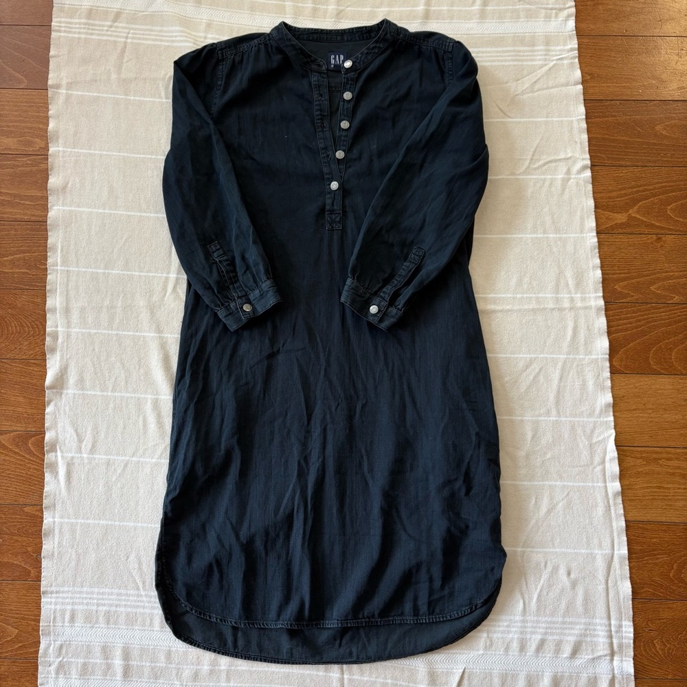 GAP Dark Chambray Long Sleeve Shirt Dress